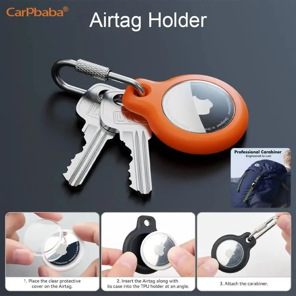 Collar Suitcase Waterproof Cover for Apple Airtag Holder with Keychain Tracker Accessories Hard TPU AirTag Case for Keys Bag Pet