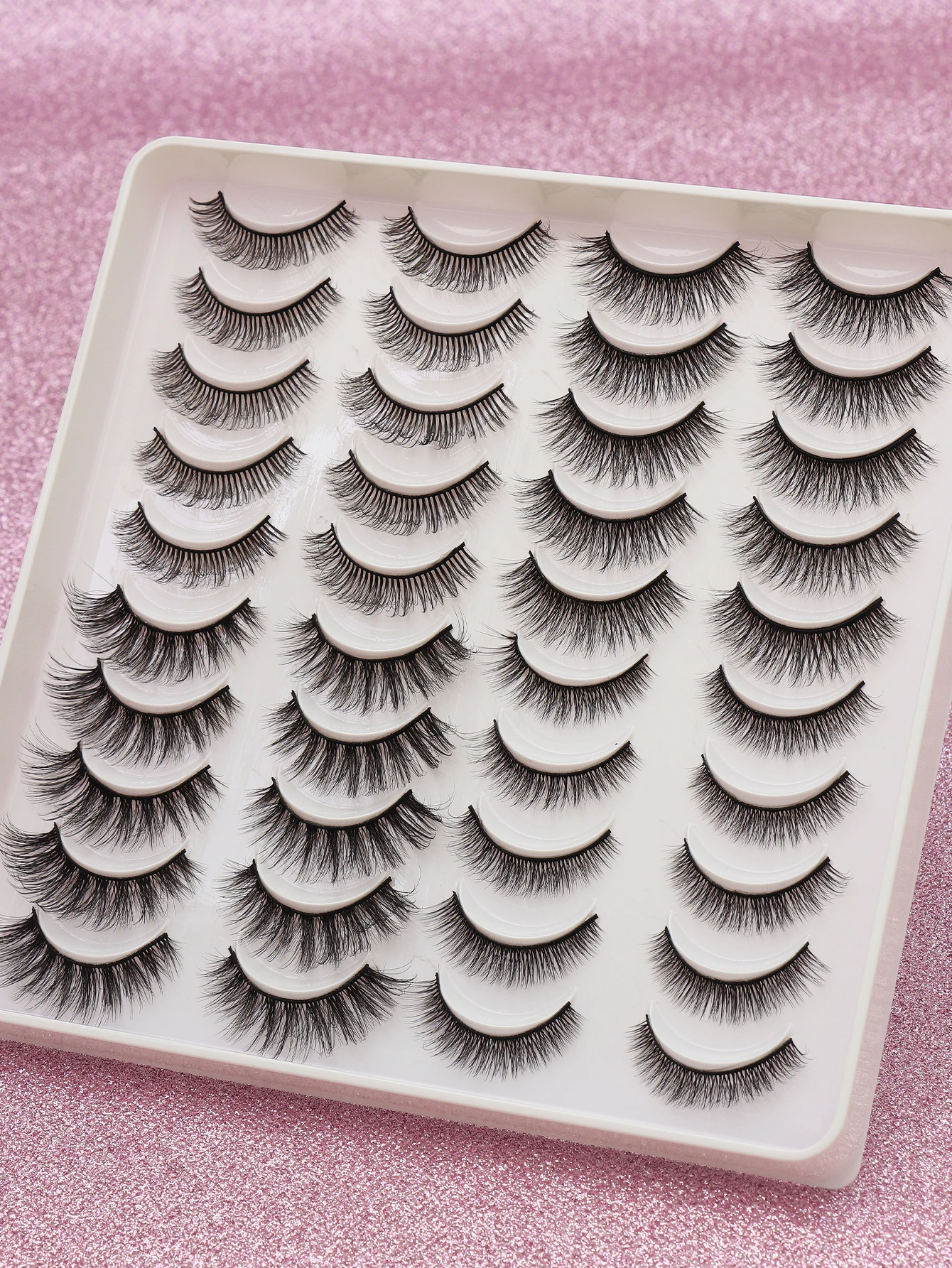20 paar wimpers in gemengde stijl, zacht 3D nep-nertsbont, krullende make-uptool