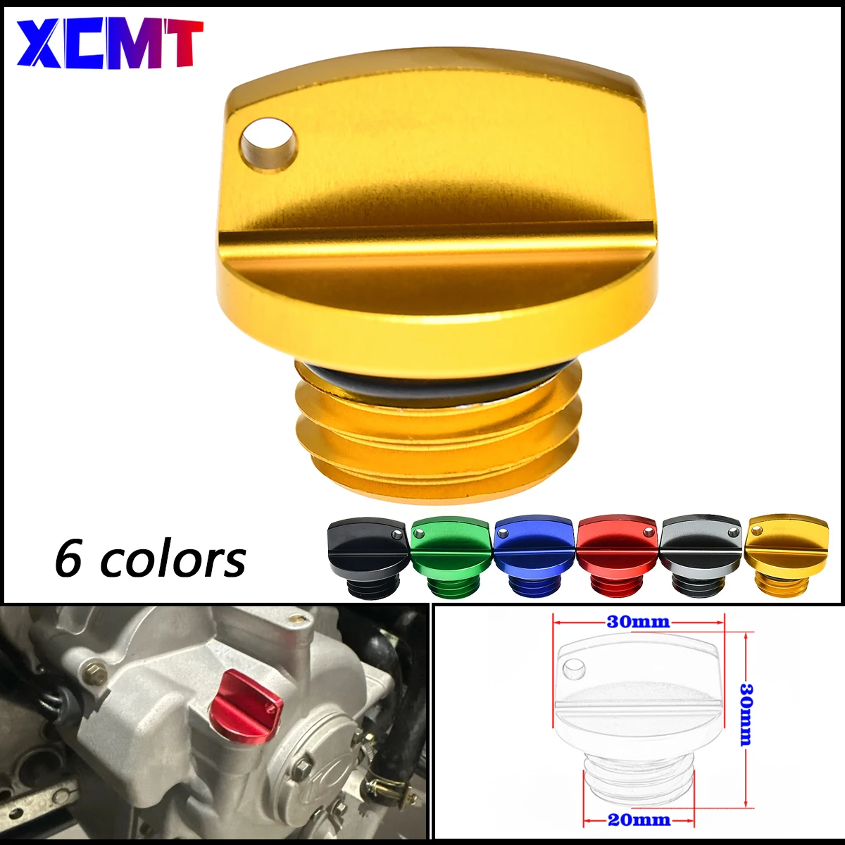 

M20*2.5 Oil Filler Cap Plug For YAMAHA YZ 68 85 125 250 YZ1250 YZ250 YZ 250F 450F FX WR250F WR450F MT-09 FZ-09 T-MAX 2008-2023