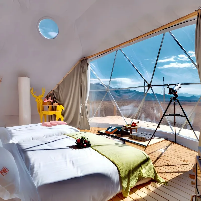 Resort Glamping Hot Sale Steel Geodesic Dome Tent Waterproof Star View Bubble House for Outdoor Resort Accommodation