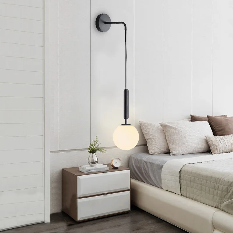 

Modern simple bedroom indoor bedside wall lamp restaurant bar small chandelier personalized creative designer dimmable