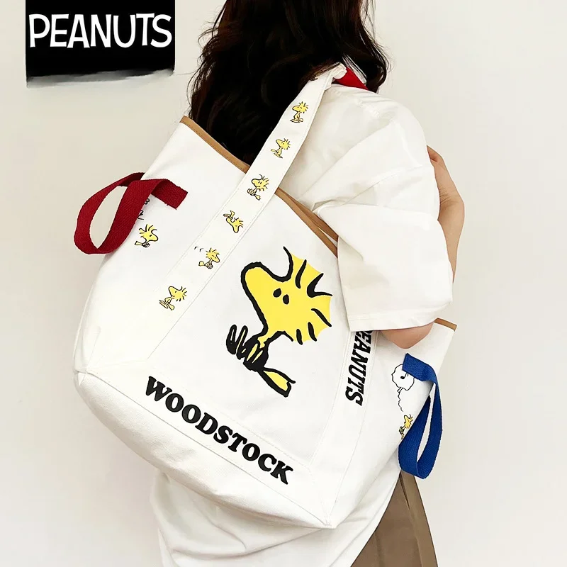 Snoopy borsa a tracolla di grande capacità nuova moda donna semplice pendolare Messenger Tote Bag borsa shopping Bag moda cartone animato