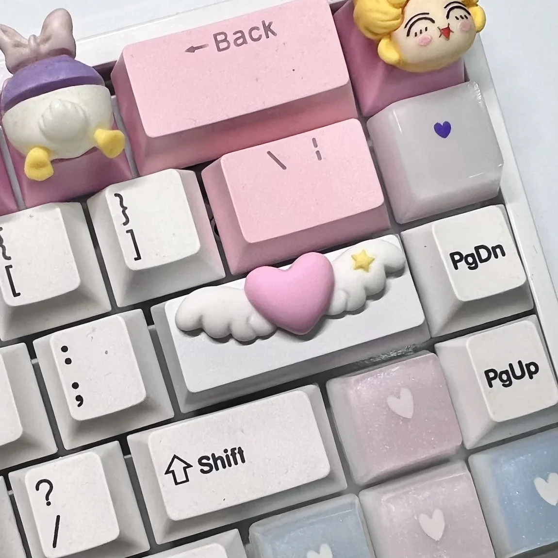 DlY Shift/Enter Love Wings Personalized Keycap 2.25u Cross Axis Mechanical Keyboard Cute OEM Supplement Keycap