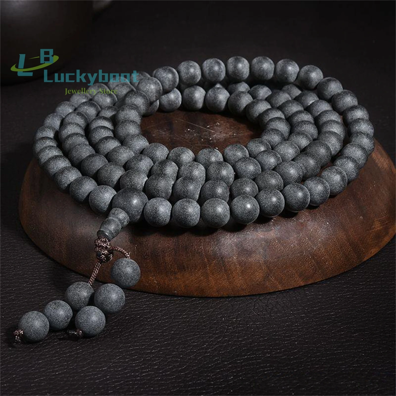 Natural Medicine Puyao Bai 108 Buddha Beads Bracelet Amber Honey Wax Medicine Fragrance Black Bracelet for Men and Women