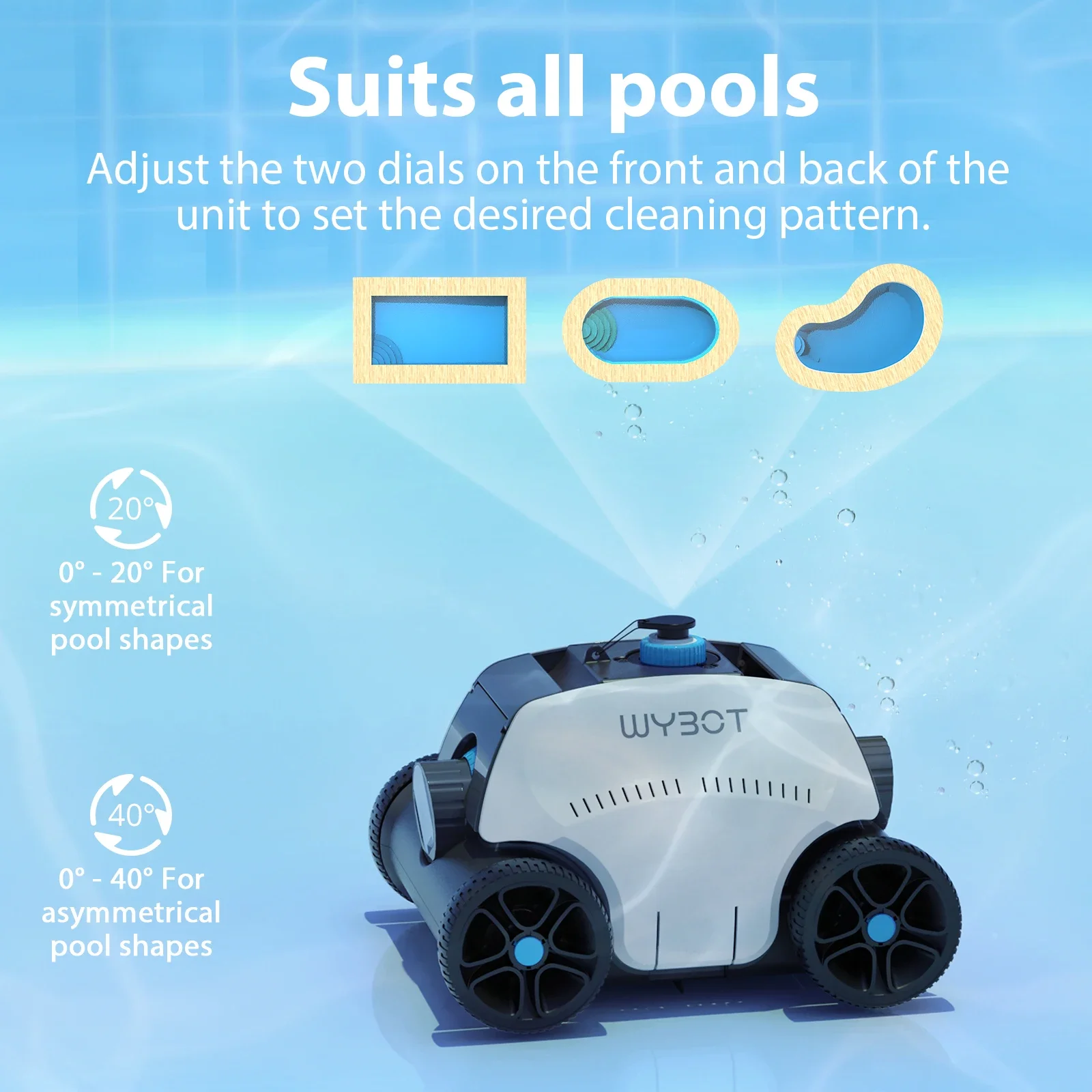 WYBOT HJ1103 Swimming Pool Accessories Wireless Pool Robot Cleaner Automatic With Automated Cleaning