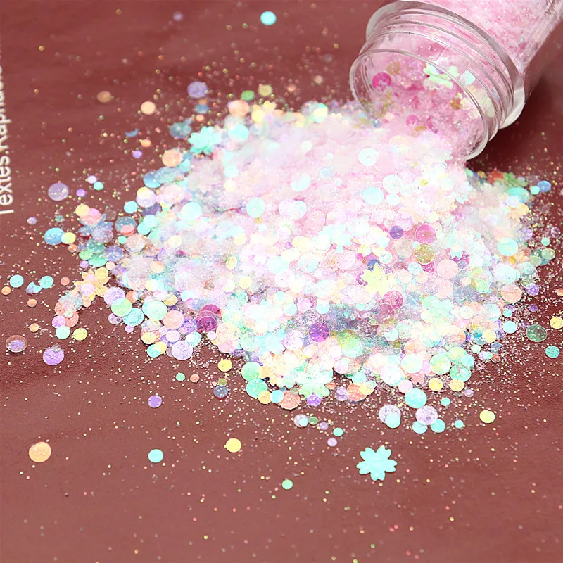 10ML/can Holographic Powder Nail Glitter Nail Art Sequins Mixed Glitter Sequin Crystal Mud Material Nail Art Decoration Crafts