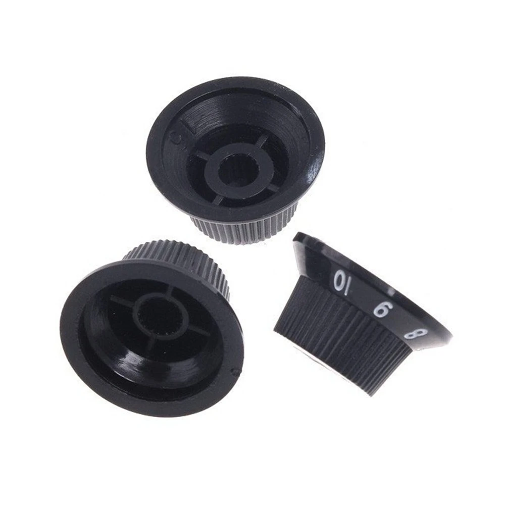 

3 PCS/ Set Plastic Hat Guitar Volume Tone Control Knobs Rotary Knobs for ST Electric Guitar Parts Replacement (Black)