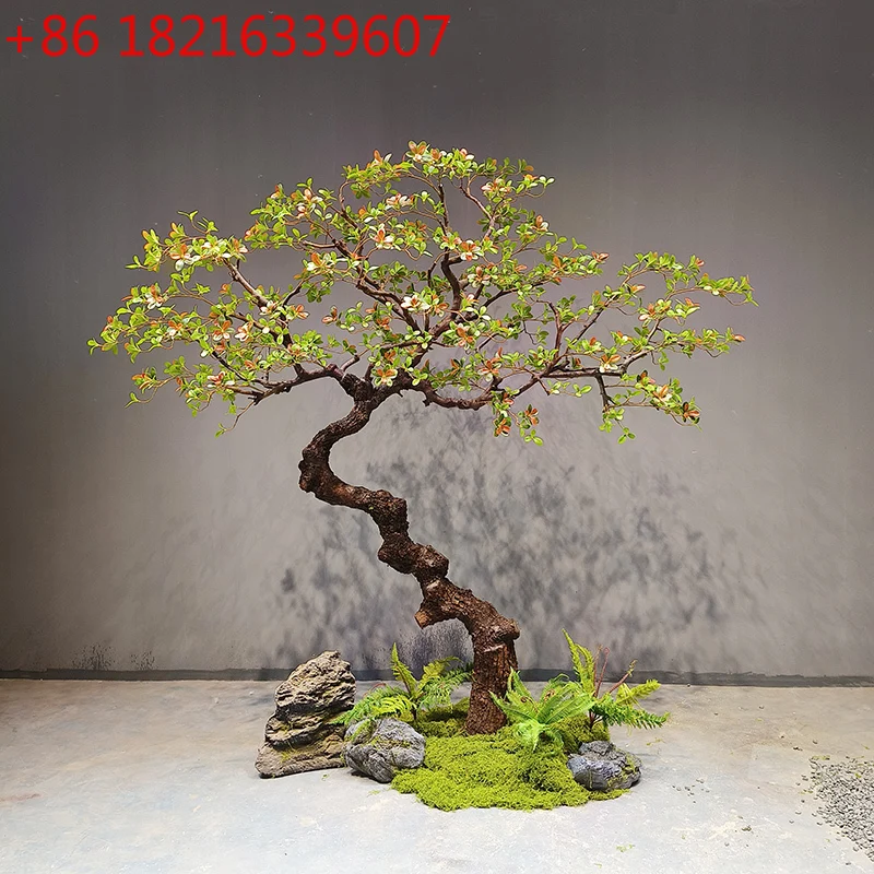 

Spring flower simulation green plant indoor landscaping floor ornament simple plant Chinese tea room