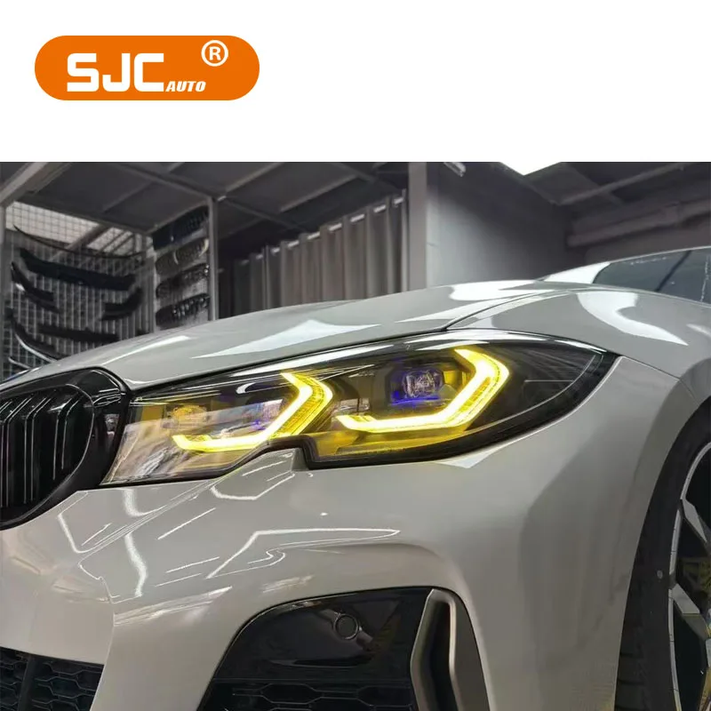 

2pc Auto Car Accessories Laser Style Headlights for BMW 3 Series G20 2019-2022 Car Lighting Systems Head Lights White&Yellow Drl