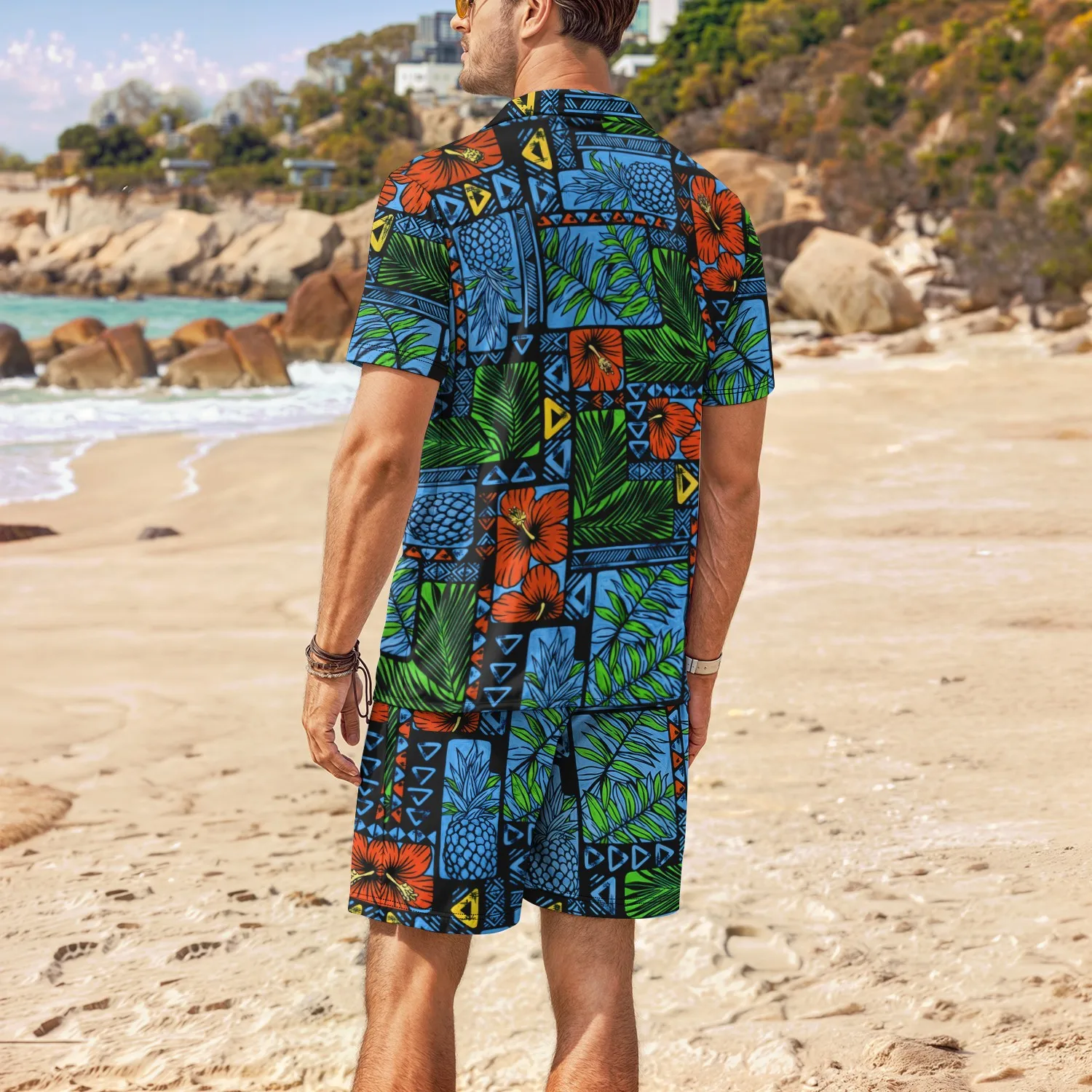 Men's 2025 Palm Tree Tropical Degree 3D Printed Hawaiian Shirt and Shorts Set Casual Fashion Short Sleeve Shirt Set for All