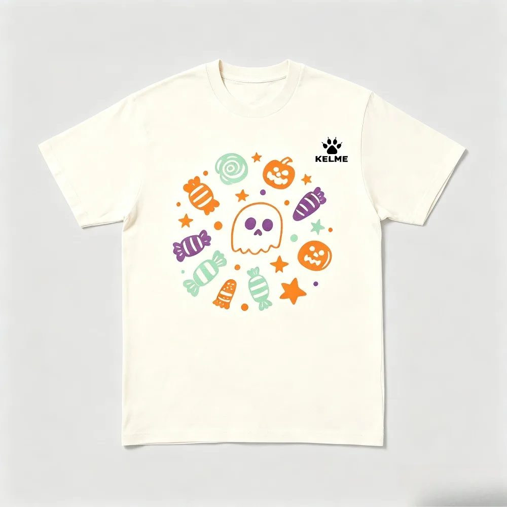 Halloween Candy Ghost Pumpkin Star Graphic Men T‑Shirt Holiday Trick or Treat Short Sleeve Tee Male Casual Party Top