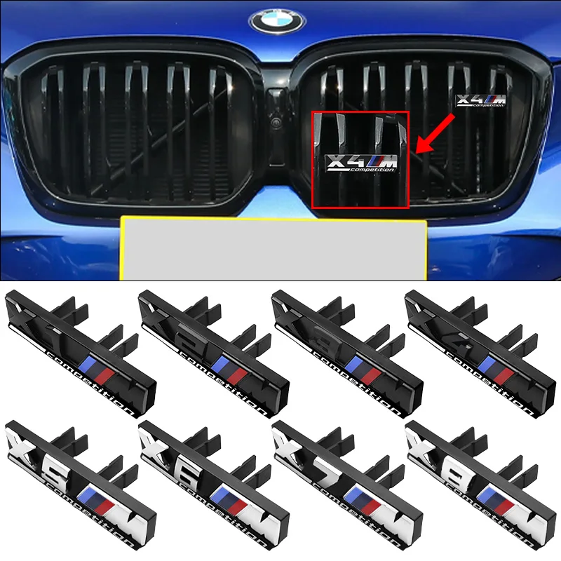 

3D ABS Car Front Grille Emblem Badge Decoration Accessories For BMW M Competition M2 X3 M4 X5M M6 M7 F48 G01 E84 E83 F39 F10 F30