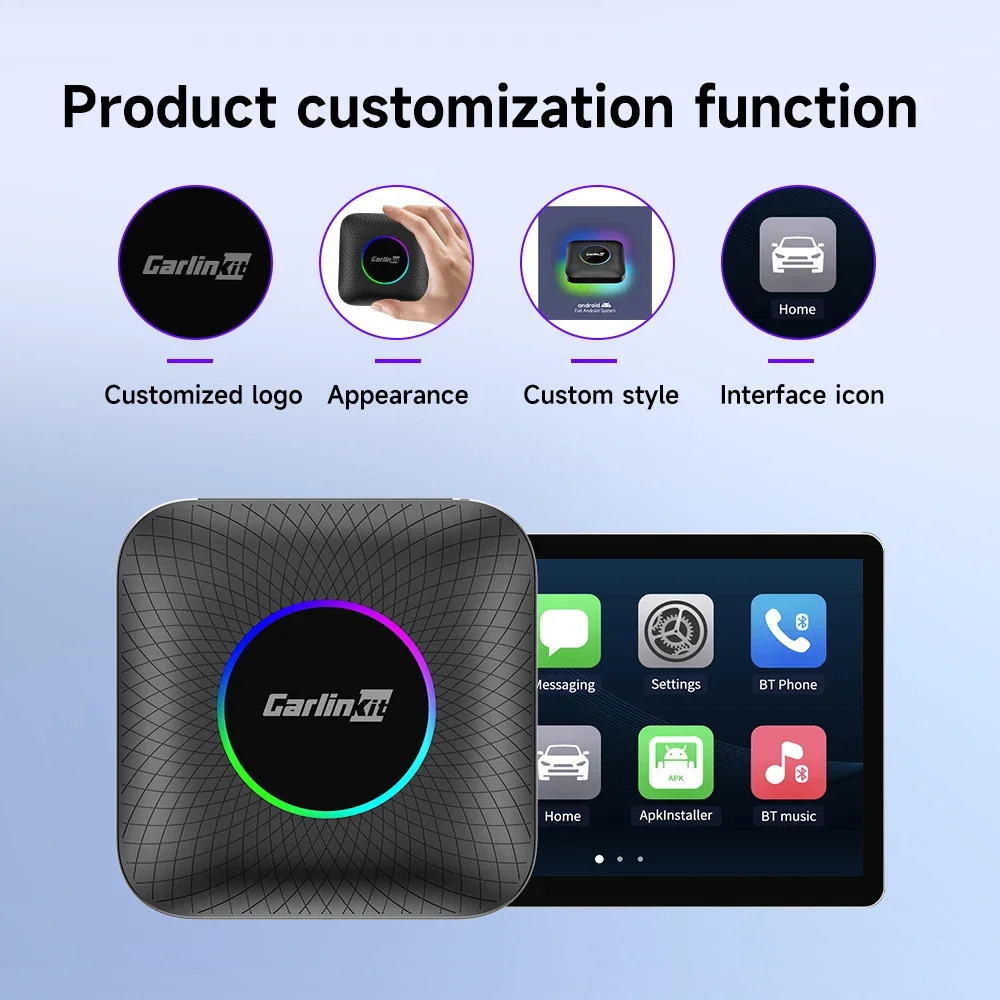 Carlinkit 8GB Wireless Android Auto Usb Led Ambient Carlinkit CarPlay Ai TV Box Plus Android 13 8 128GB Stream Magicbox QCM660