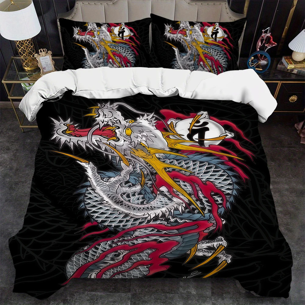 Y-Yakuza L-Like A D-Dragon Duvet Cover Set Home Style Bedding Soft Laundry Cotton Bed 3 Piece Set Student Dormitory Gift