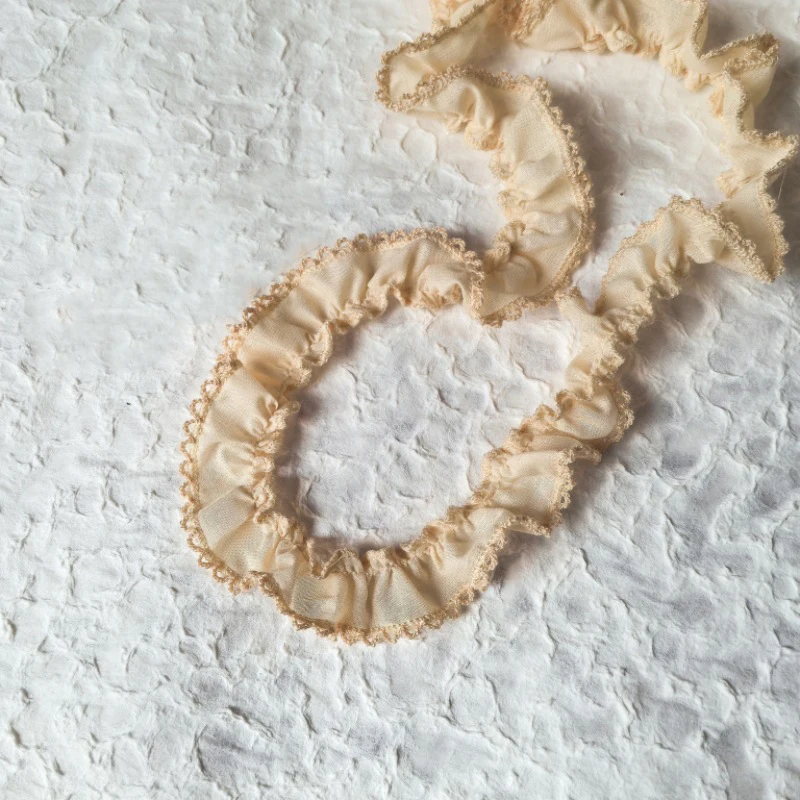 1 メートルプリーツ犬歯レース綿刺繍フリルトリム子供服袖スカート DIY 装飾縫製材料