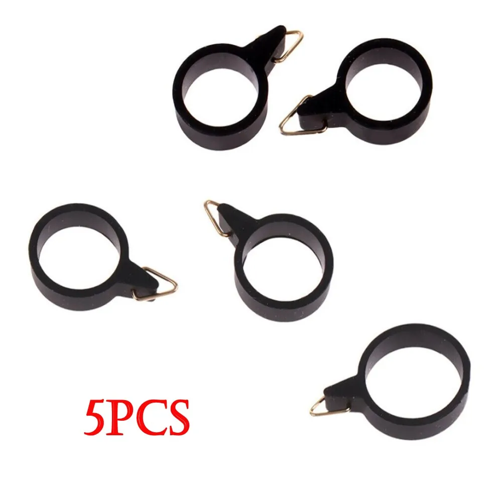 5Pcs Elastic Fishing Rod Hook Keeper Fly Pole Rubber Rings Easy To Install Metal Holders Pesca Iscas Fish Tackle Tools S/M/L