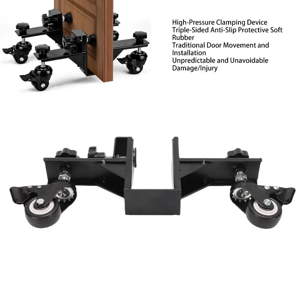 Stable Steel Panel Moving Cart Thickened Adjustable Door Installation Dolly Door Lifter Tool Carpenters