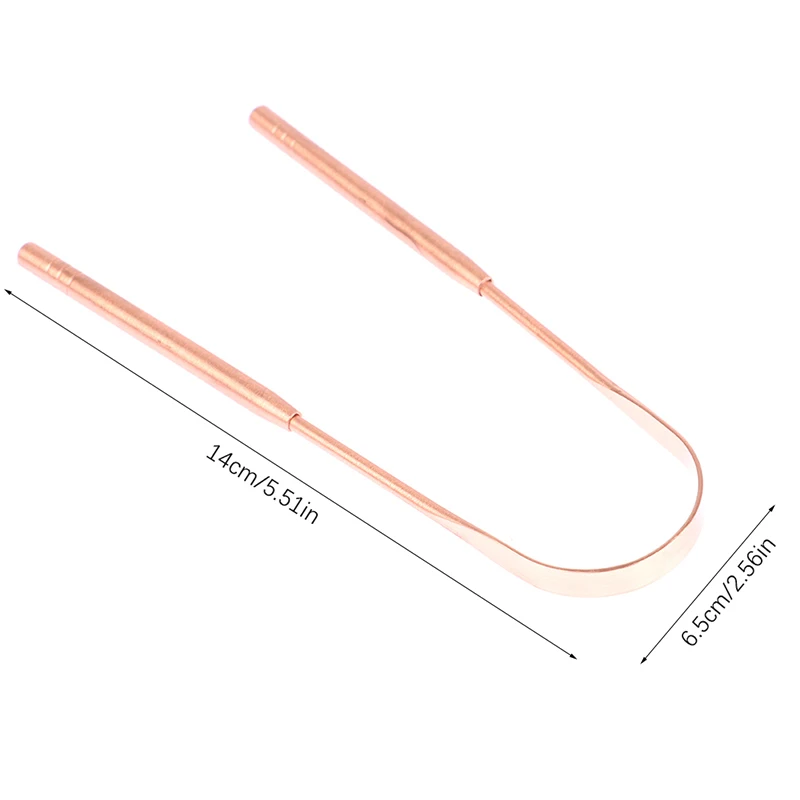 NEW 1Pc Copper Tongue Scraper Cleaner Scraper  Toothbrush Dental Oral Care Hygiene Health Care Tool For Men Women