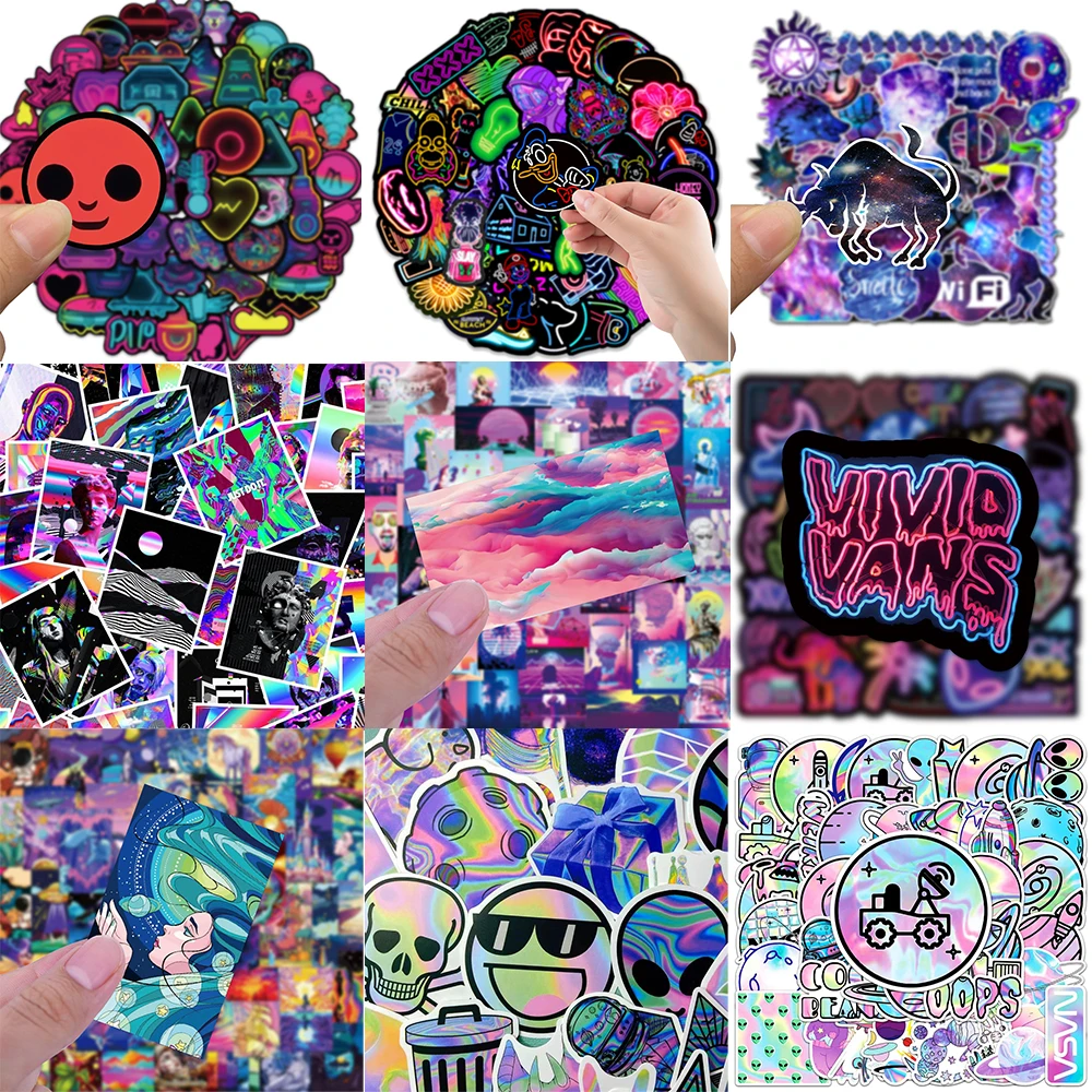 10/30/50PCS Vaporwave Neon Stickers Series Aesthetic Graffiti DIY Skateboard Helmet Suitcase Laptop Luggage Decoration Wholesale