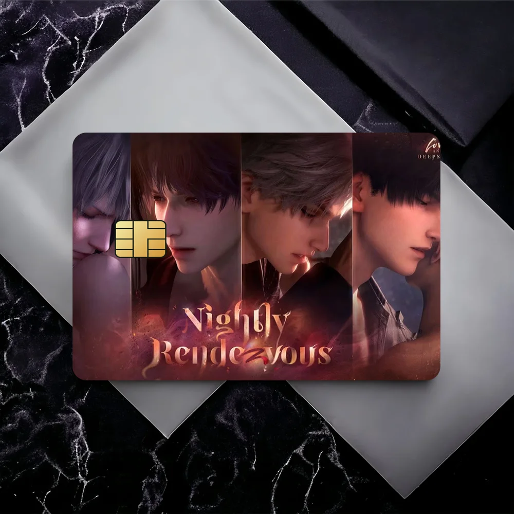 Game LOVE AND D-DEEPSPACE love Bank Credit Cards Bus Pass Stickers Cool Decoration Waterproof 4PCS Card