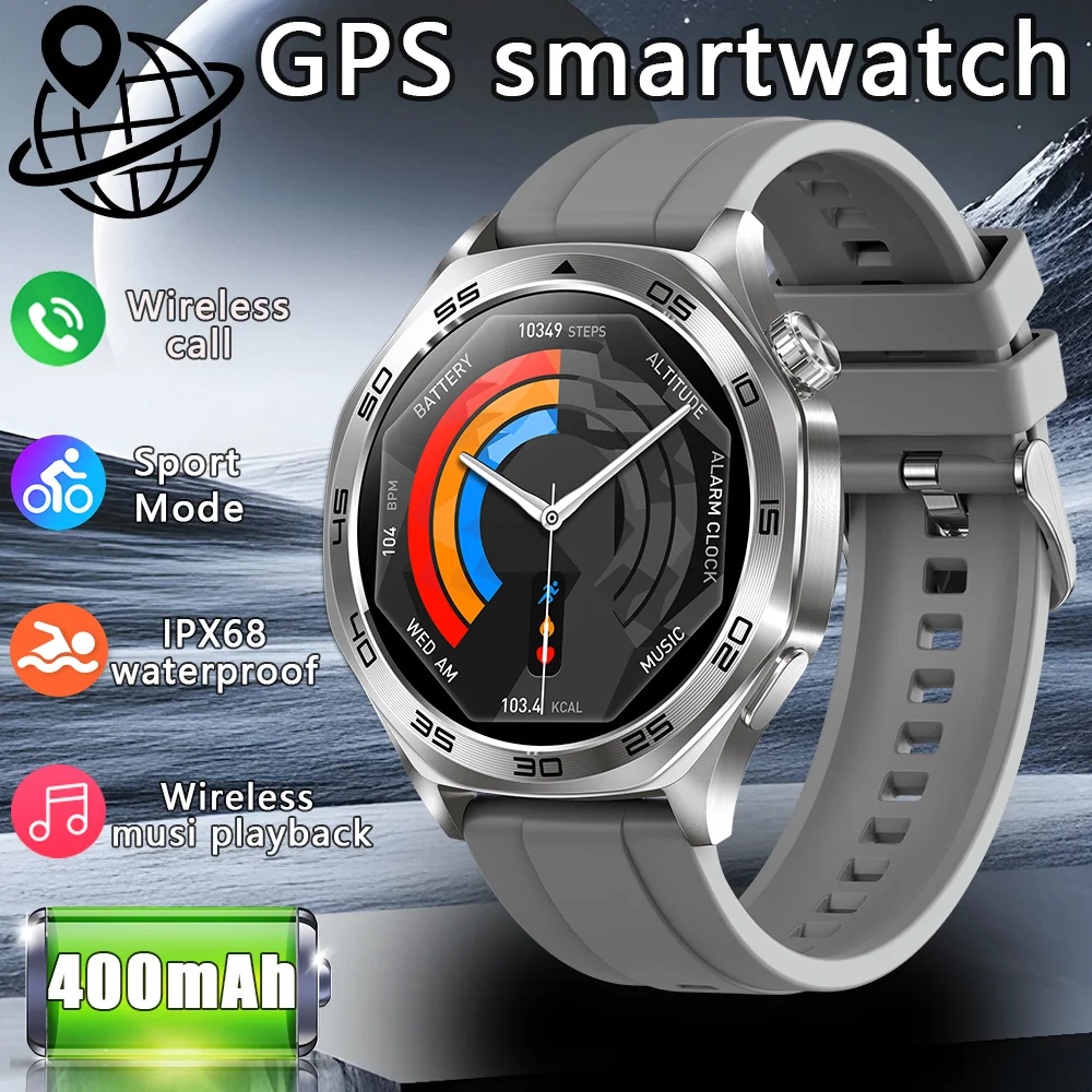 2026 Men's smartwatch 100sports modes Bluetooth call function waterproof heart rate sleep high-definition screen GPS Big battery