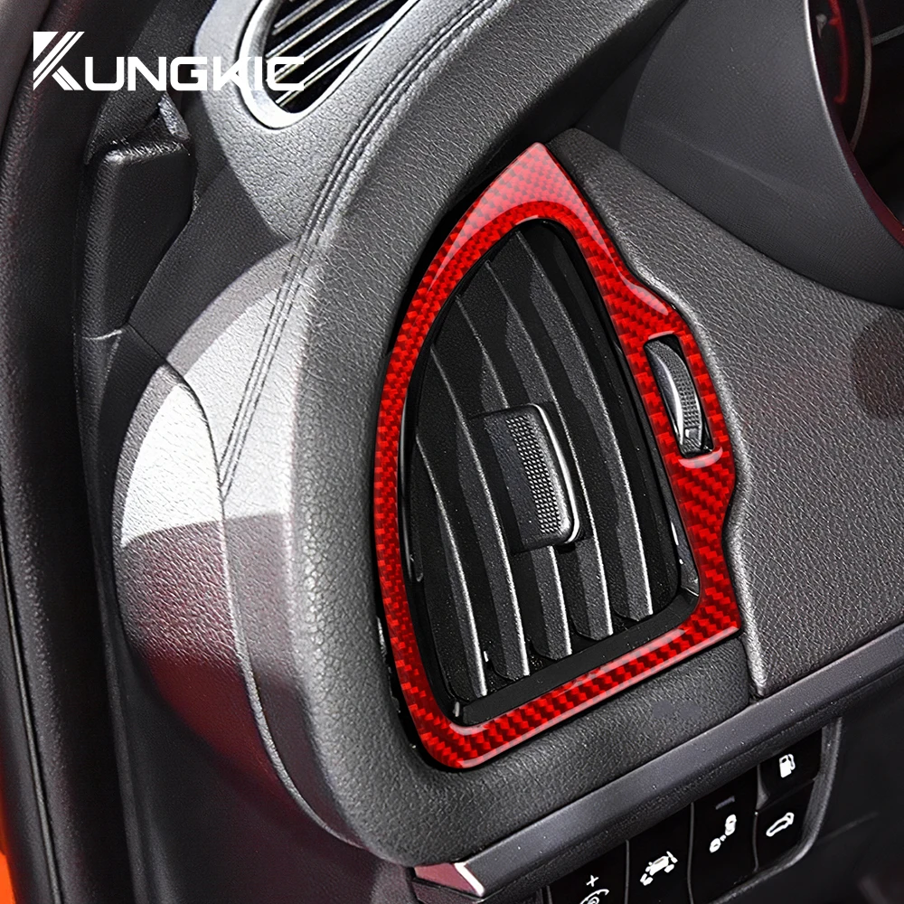 Real Soft Carbon Fiber Sticker For Kia Stinger 2019 2020 2021 2022 2023 LHD RHD Car Instrument AC Outlet Vent Trim Accessories