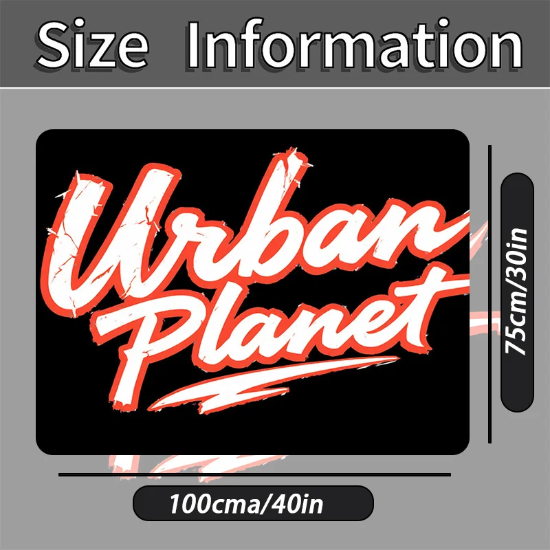 Universal Car Trunk Mat, Urban Planet Grunge Streetwear Logo Graphic Set, Bold White Script Lettering With Distressed Cracked Te