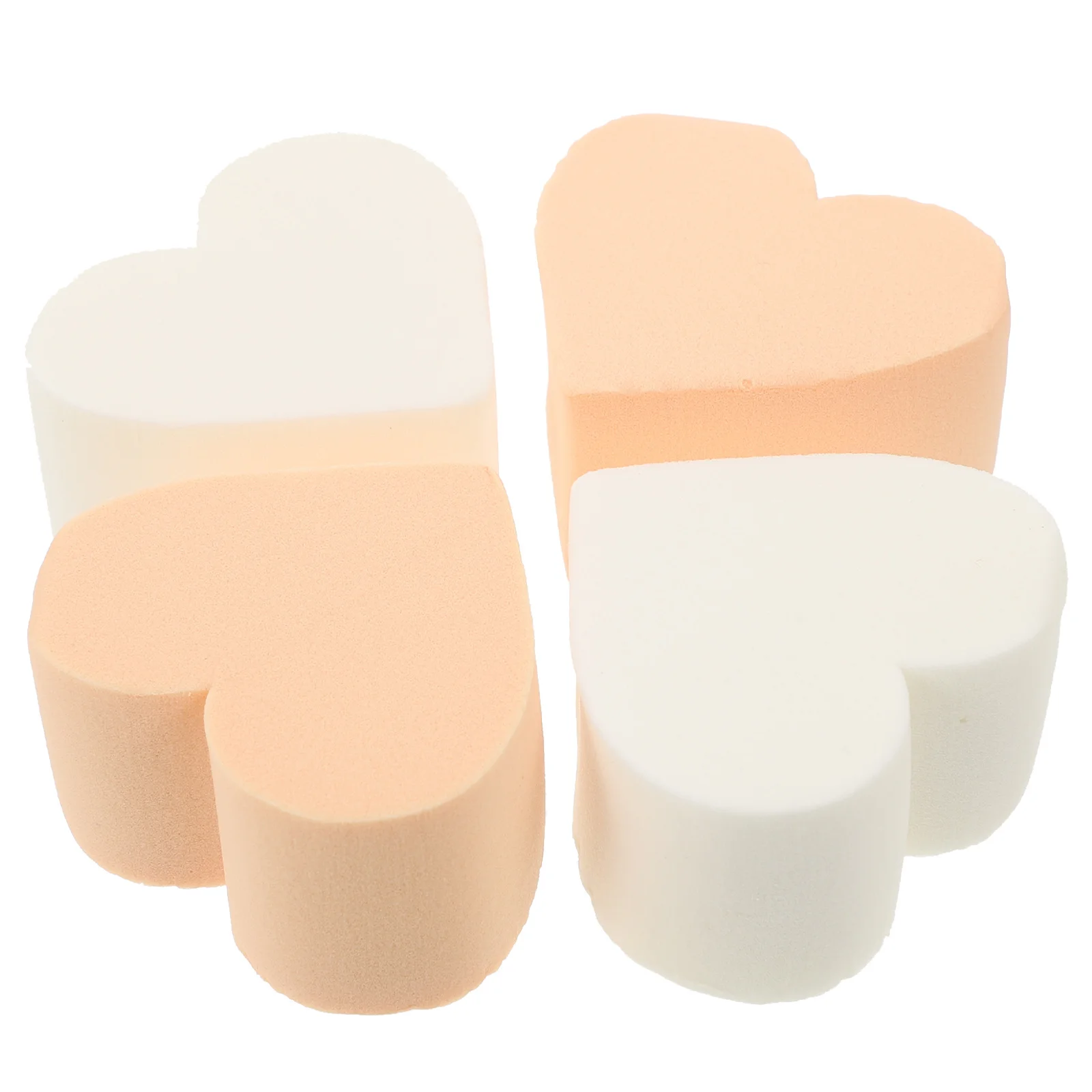 Éponges de maquillage en forme de cœur, 4 pièces, bouffantes de poudre douce, applicateur de mélange de fond de teint Compact pour femmes, ensemble d'outils de maquillage