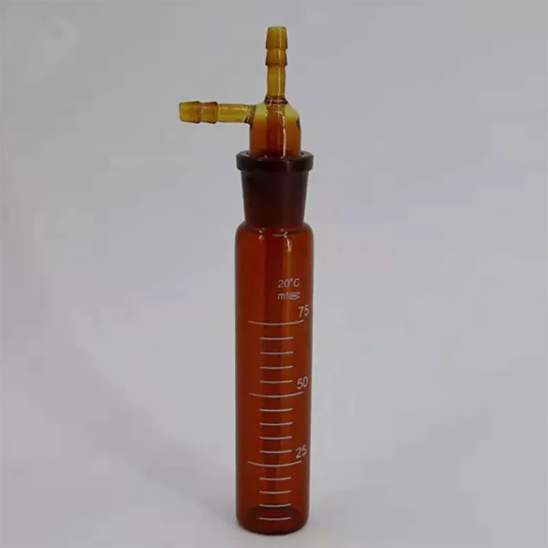 High borosilicate glass impact gas sampling bottle brown large impact absorption bottle tube