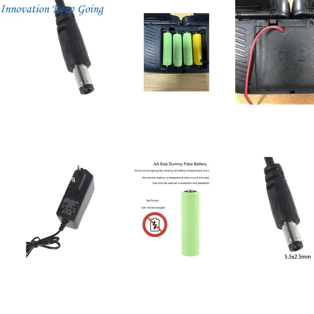 E65C 110V 220V Power Converter AA Battery Eliminators Replace 4Pcs 1.5V AA Batteries