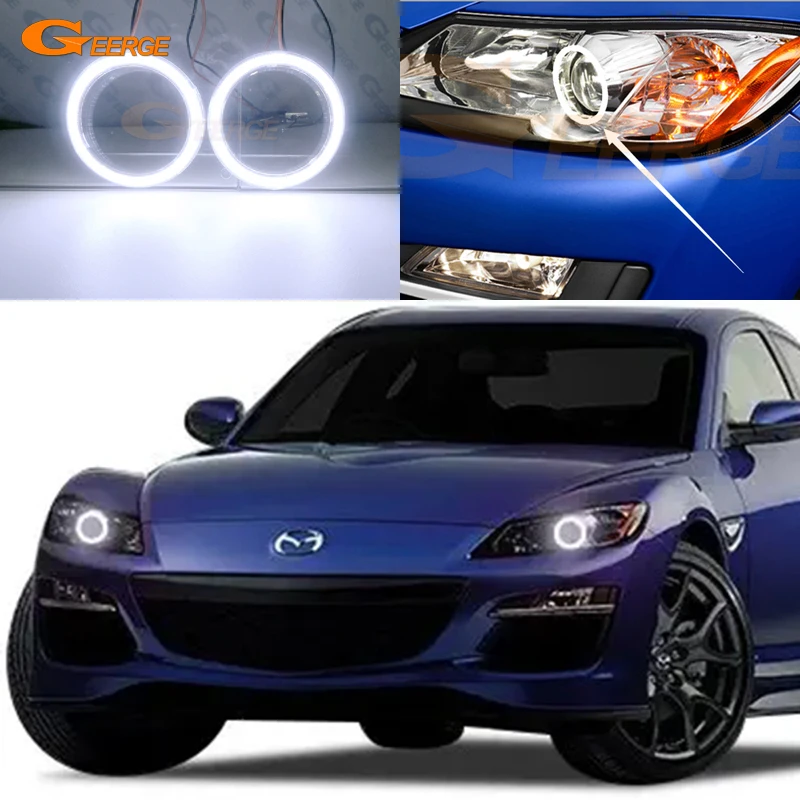 

For Mazda RX8 R3 RX-8 RX 8 2003 2004 2005 2006 2007 2008 2009 2010 2011 2012 DRL Ultra Bright COB Led Angel Eyes Kit Halo Rings