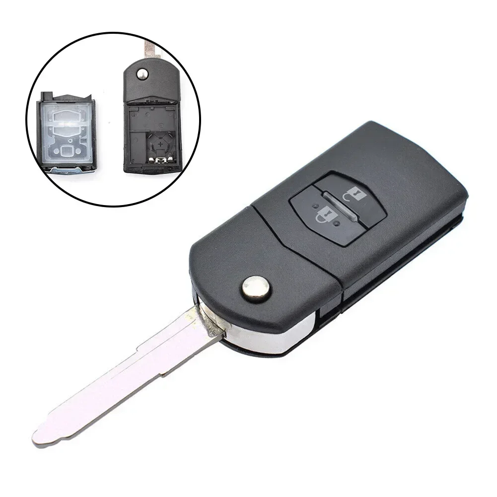 Car Key Shell Security Internals Replacement 2 Keys Accessories High Quality Parts For Mazda 2 M2(2008 - 2015)