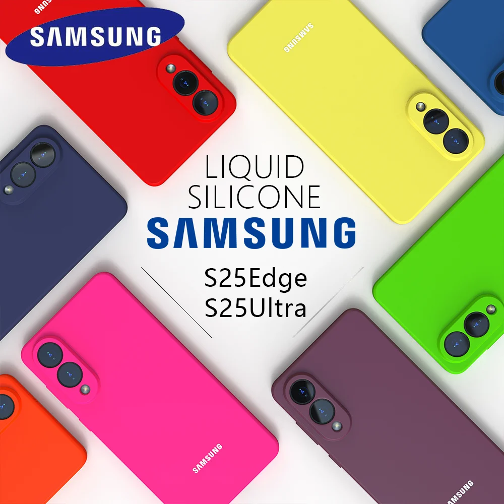 Für Samsung Galaxy S25 EDGE S26 Ultra S24 Hülle S26 S25 S24 S23 S22 Ultra Plus FE Flüssiges Silikon Handy-Rückseiten-Cover