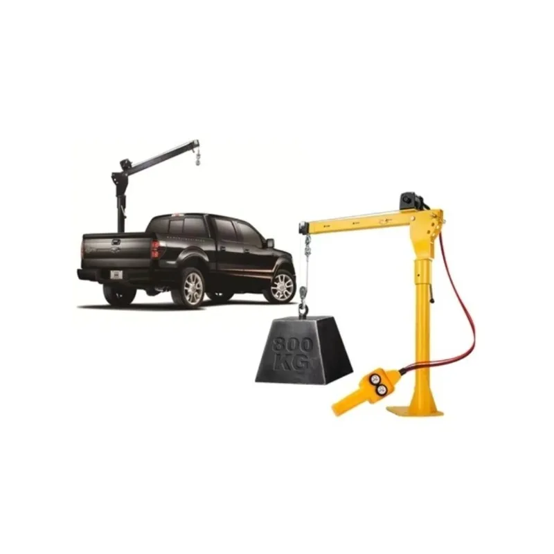 All-Steel Folding Portable Crane – 1000kg Electric Hydraulic Hoist with Overload Safety Protection, Ideal for Indoor Maintenance