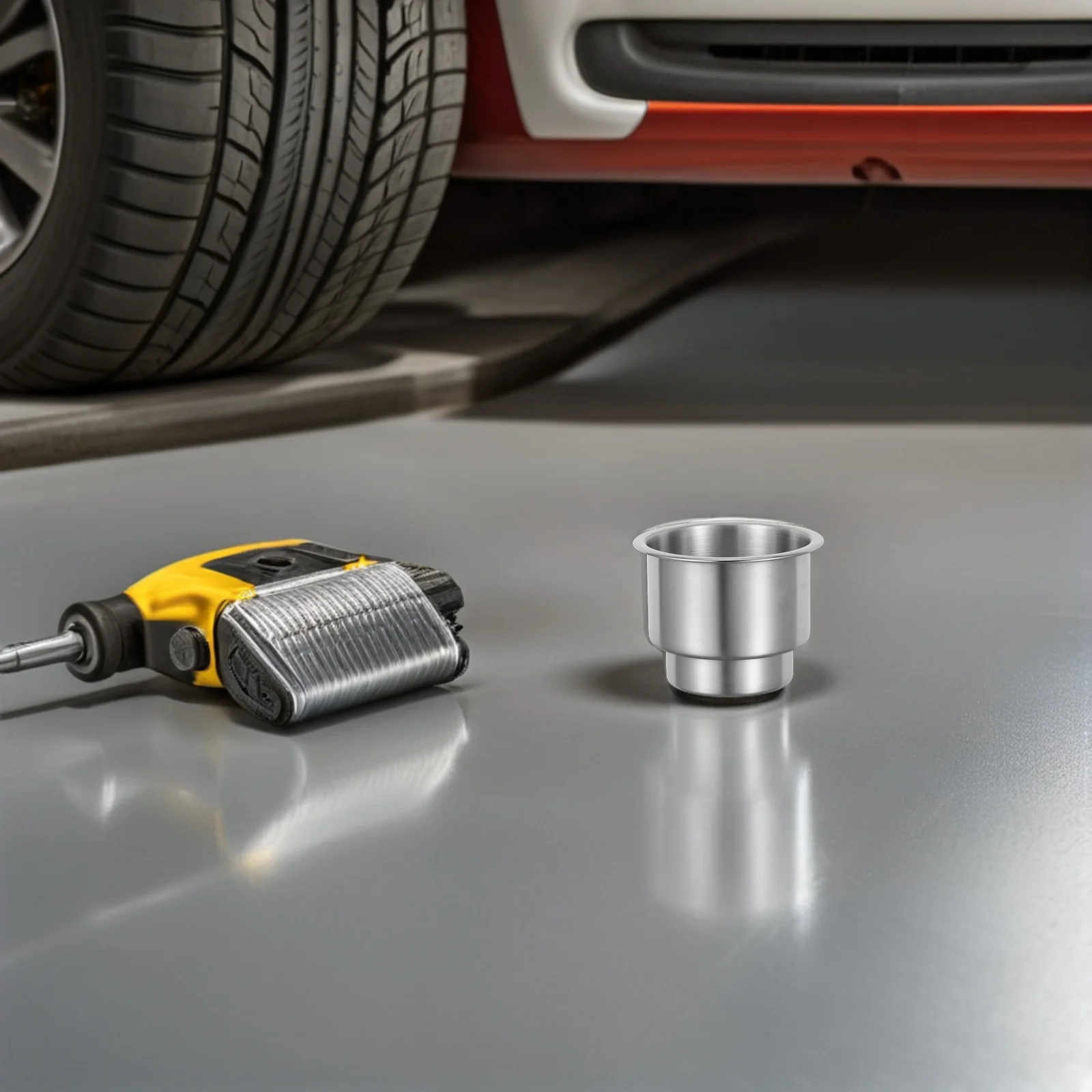 

Car-Mounted Stainless Steel Cup Holder Universal Open Aperture Design for Water Bottles Coffee Mugs Cans Portable Car Drink Cup