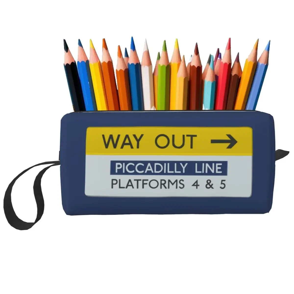 London Underground Way Out Sign Makeup Bag Cosmetic OrganizerToiletry Cosmetic Bag for Women Beauty Travel Pencil Case