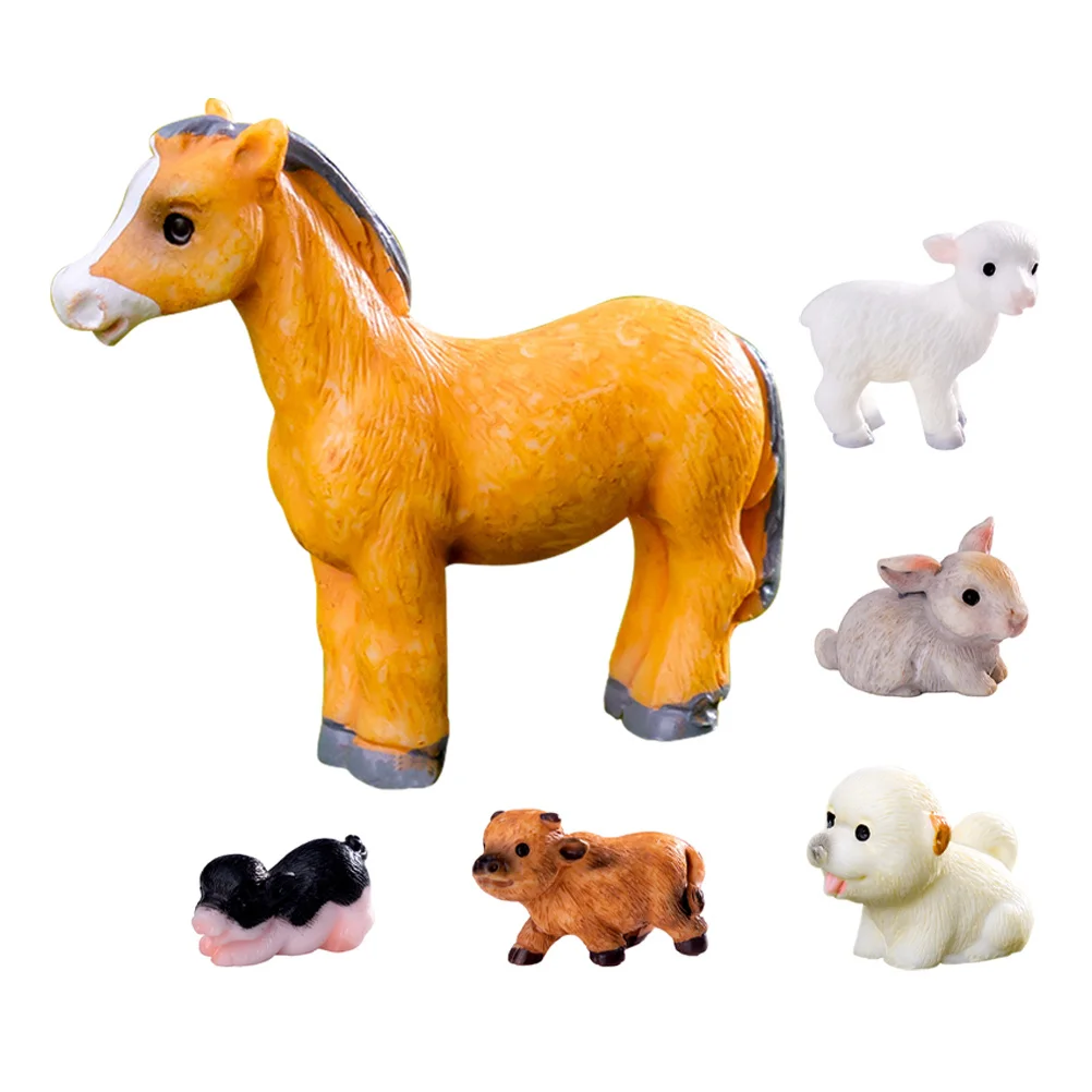 

6 Pcs Mini Animal Figures Simulation Ornaments Animals Minature Figurines Miniature