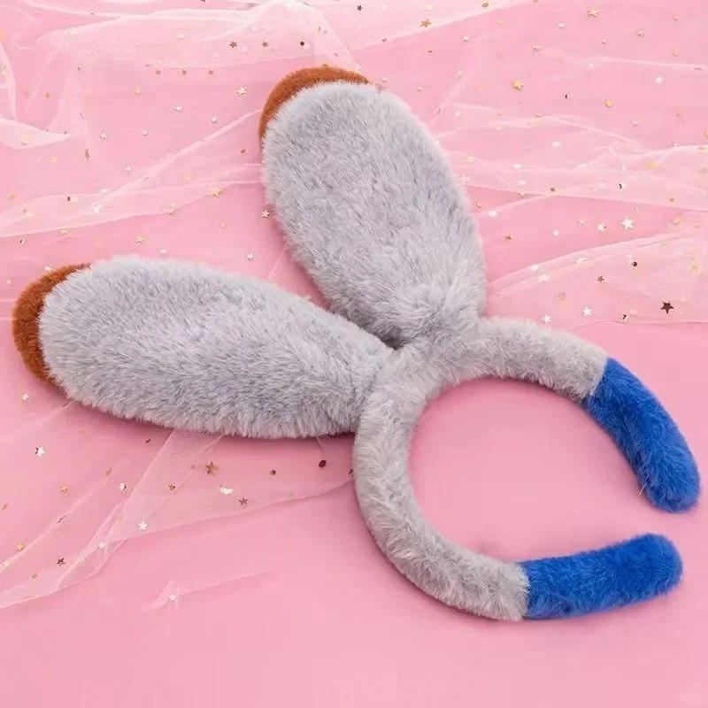 2025 Zootopia Judi Nick Ear Headband Amusement Park Hair Hoop Sequin Mesh Party Headwear Birthday Christmas Present