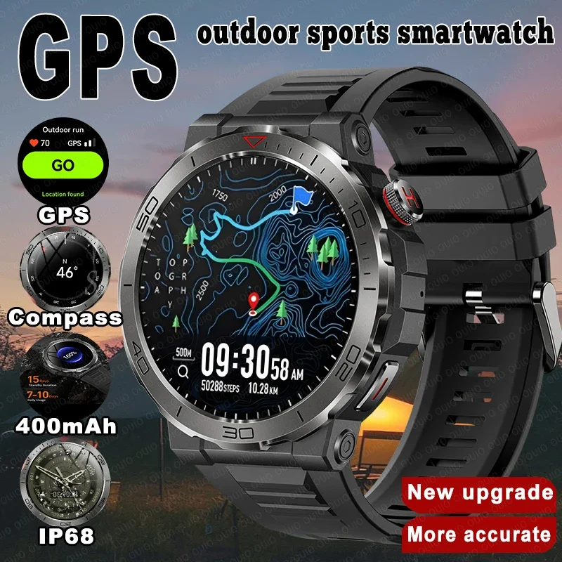 

2024New Outdoor Smart Watch 1.43" Screen IP68 Waterproof Watches Bluetooth Call GPS Motion Trajectory Smartwatch For Android IOS