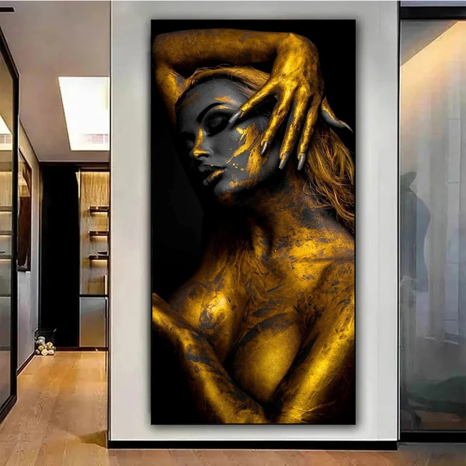 

5d Diy алмазная живопись африканское искусство черный и золотой женский портрет вышивка крестиком уникальный подарок вышивка мозаика украшение дома