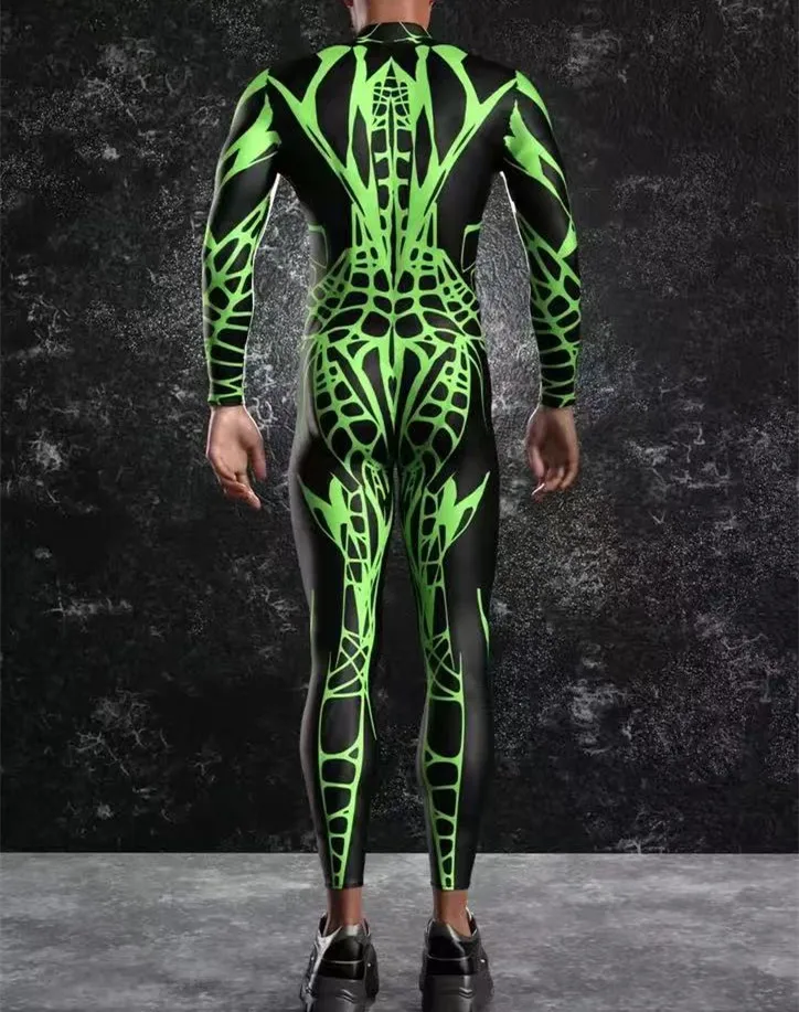 Herren Rüstungs-Muskelanzug, Karneval, Mechanischer Bodysuit, Halloween-Party, Bühnenauftritt, Cosplay-Kostüm, Strumpfhose – Detail 3