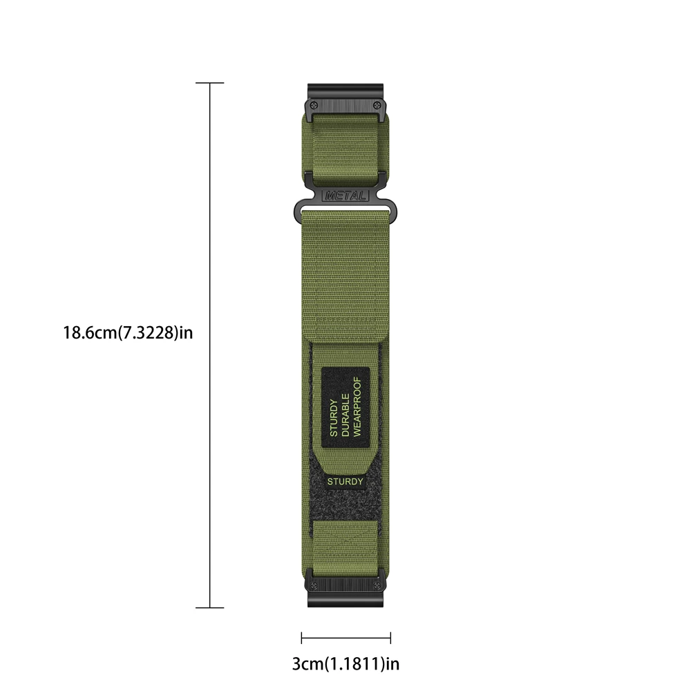 22mm 26mm Nylon woven canvas strap suitable for Garmin Forerunner 935 945 955 965 Fenix 7 7X 6 6X 5 5X watch two-part sports