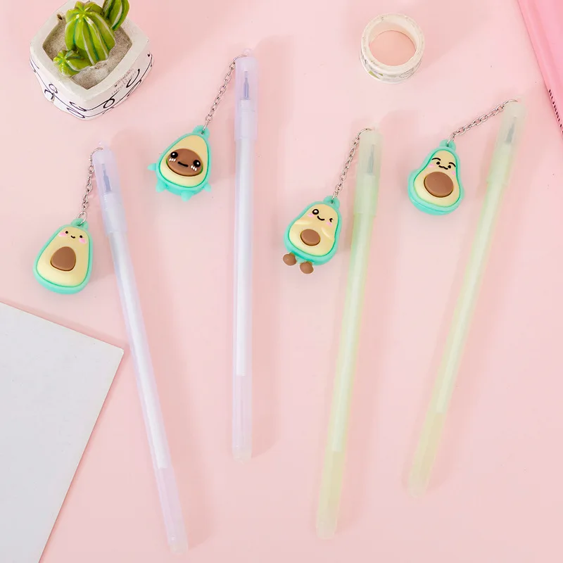 

36 Pcs Wholesale Avocado Pendant Creative Cartoon Student Gel Pen Student Stationery Neutral Pens Wholesale Prize stylos