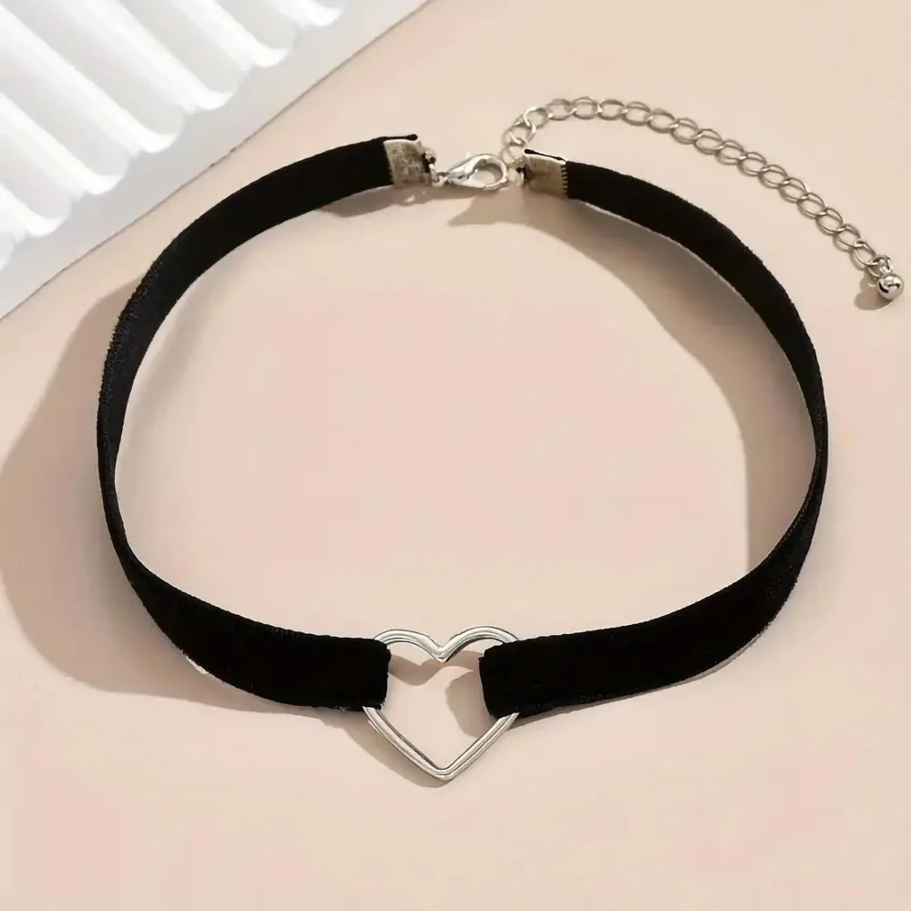 Black Choker Necklace for Women Adjustable Layered Velvet Leather Lace Collar Necklace Y2K Choker - view 4