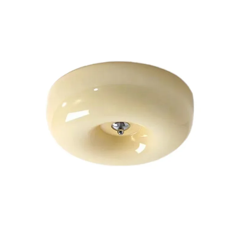 

Cream wind full spectrum eye protection light source Bedroom medieval ceiling light, pudding aisle balcony