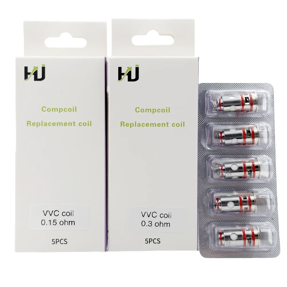 Bobina de malla VVC de 5 piezas, cabezal de bobina de 0,3 ohm, 0,6 ohm, 0,9 ohm, 1,2 ohm, 0,15 ohm, para Vandy Jackaroo Min Pulse AIO Kit de cartucho de cápsula