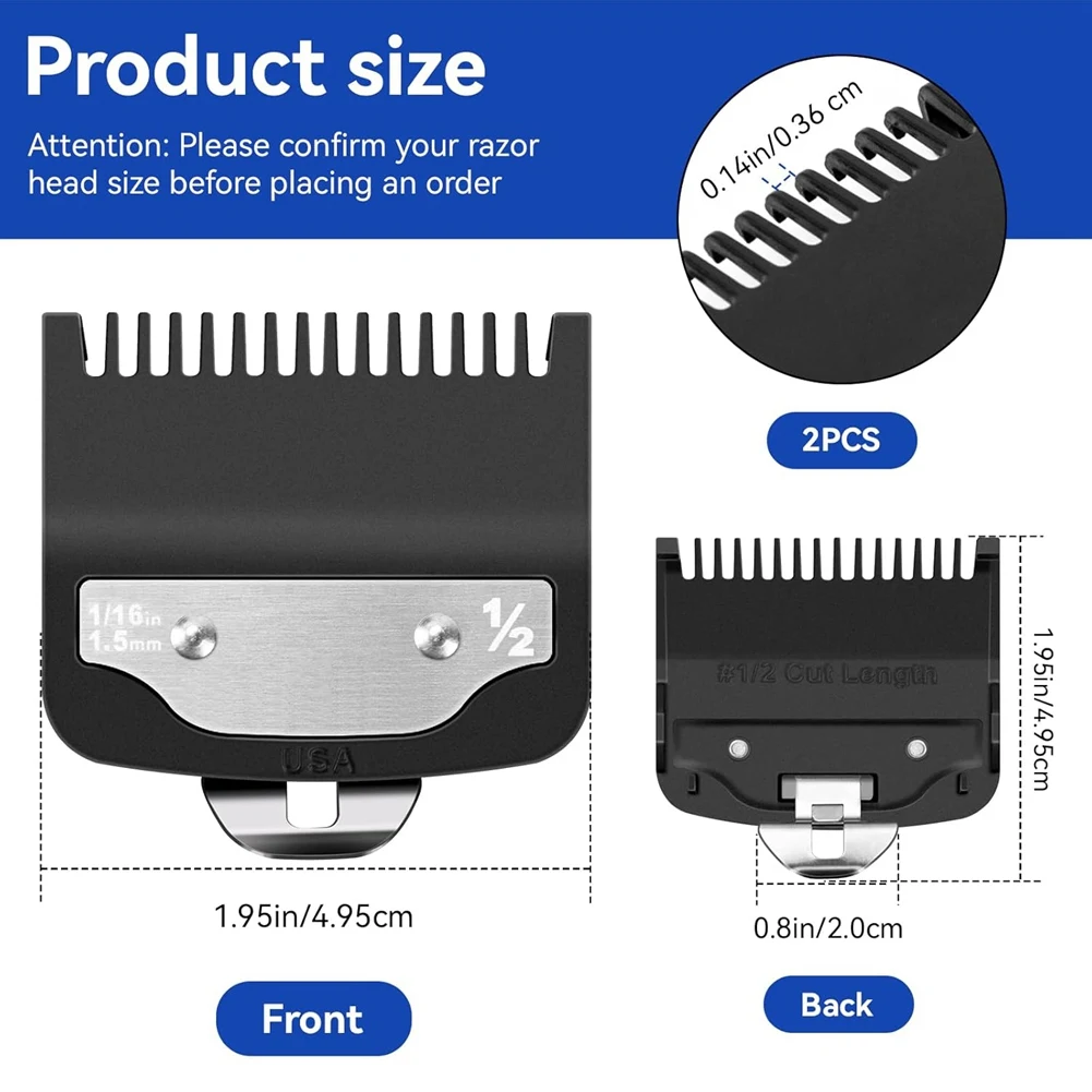 

A67Z Replacement For Wahl Clipper Guards Set, 1/16Inch 1.5Mm Hair Clipper Guards Set For Stylists And Barbers 2Pcs
