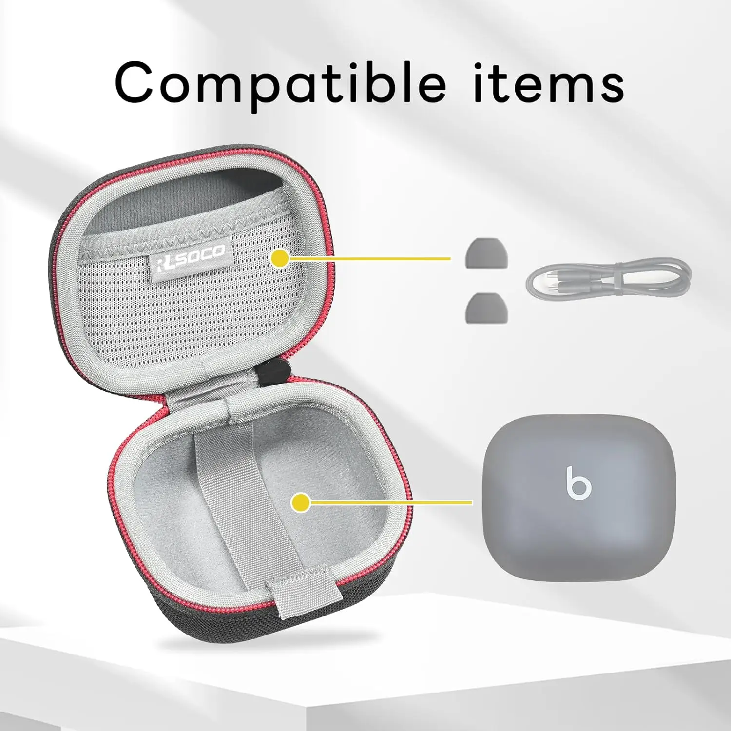 

Wireless Earbuds Travel Case for Beats Powerbeats Pro 2 with Lanyard Protective Storage Box for Bluetooth Earbuds Accessories
