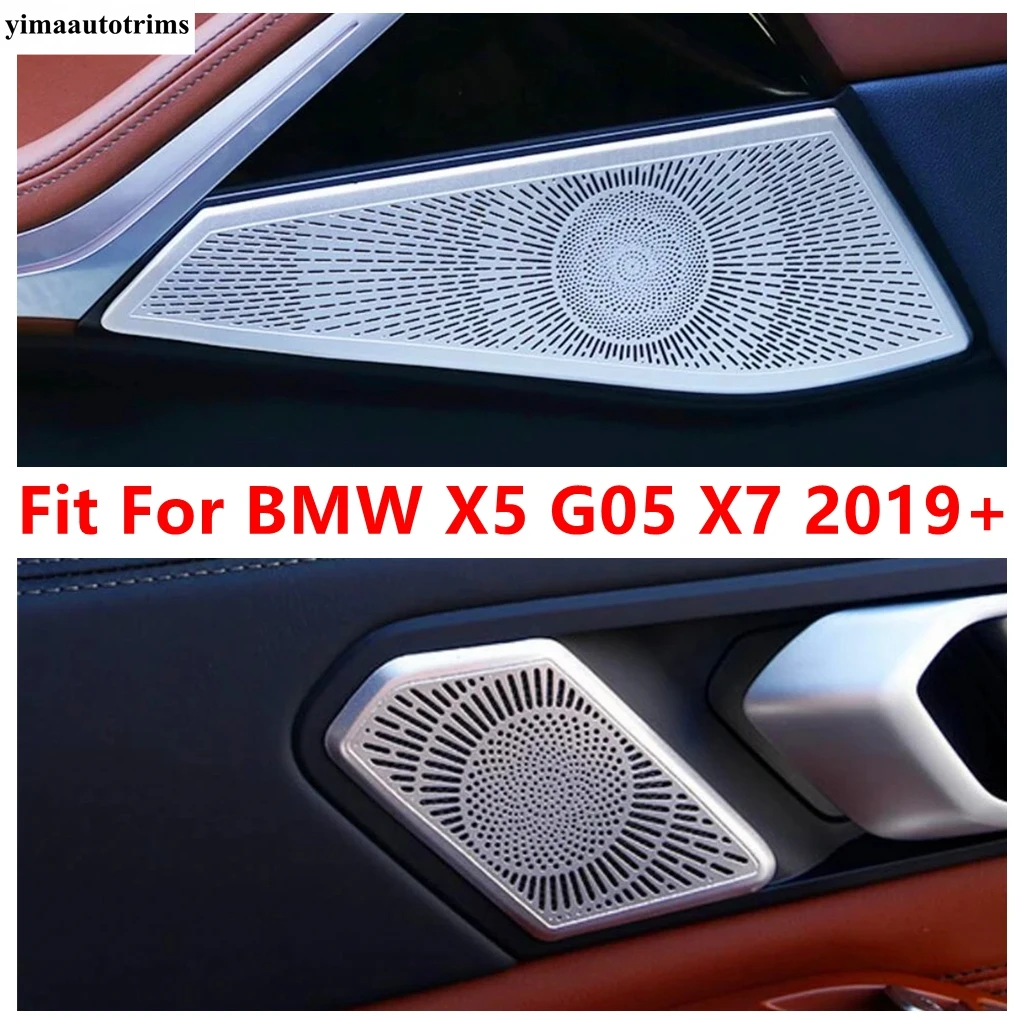 Car Rear Handle Bowl / Side Door Speaker Audio Sound Loudspeaker Frame Cover Trim Accessories Fit For BMW X5 G05 X7 2019 - 2024