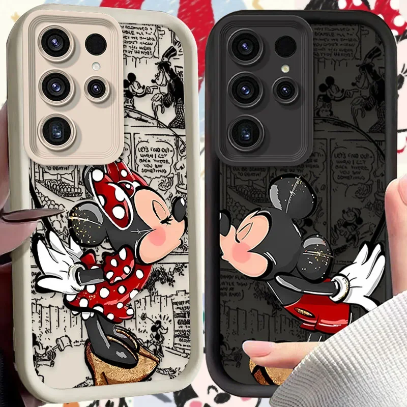 Funda de teléfono Disney Mickey Minnie Comic Couple para Samsung Galaxy S26 S25 Edge S24 S23 Ultra S22 Plus S21 FE A07 A17 4G A37 A57 5G